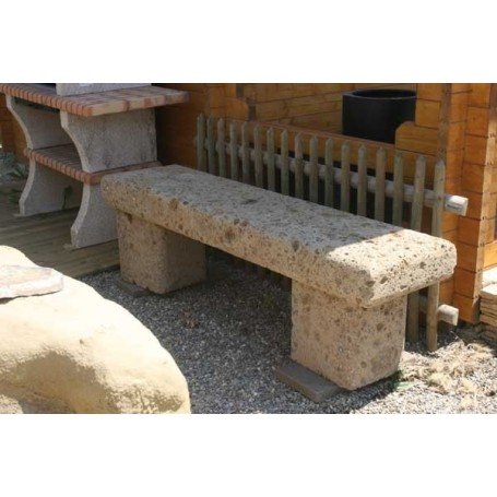 Banco piedra volcánica 180x45